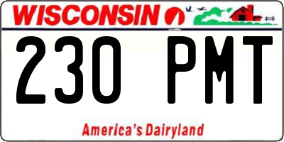WI license plate 230PMT