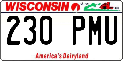 WI license plate 230PMU