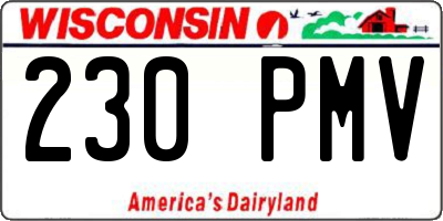 WI license plate 230PMV