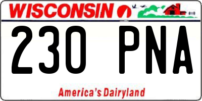 WI license plate 230PNA