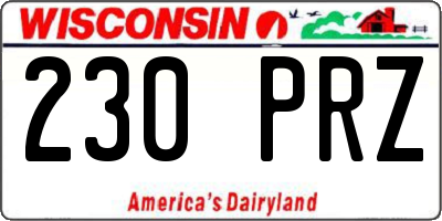 WI license plate 230PRZ