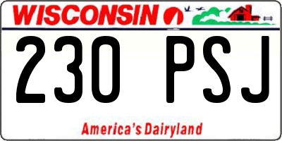 WI license plate 230PSJ