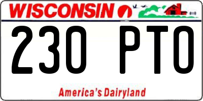 WI license plate 230PTO