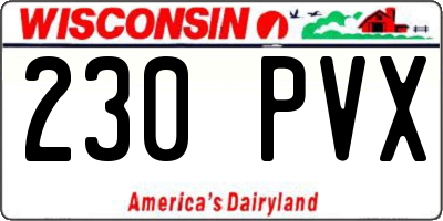 WI license plate 230PVX