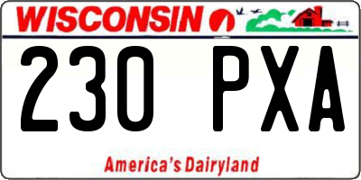 WI license plate 230PXA