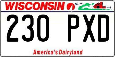 WI license plate 230PXD