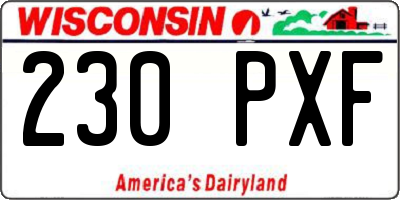 WI license plate 230PXF