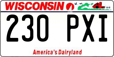 WI license plate 230PXI