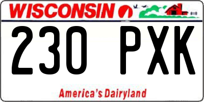 WI license plate 230PXK