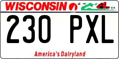 WI license plate 230PXL