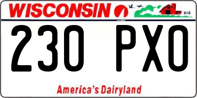 WI license plate 230PXO