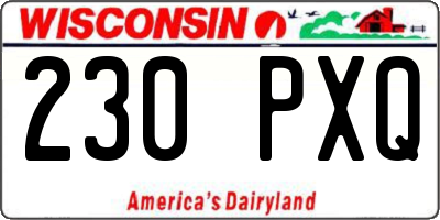 WI license plate 230PXQ