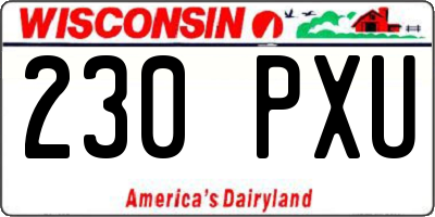 WI license plate 230PXU