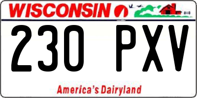 WI license plate 230PXV