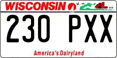 WI license plate 230PXX