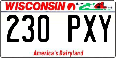 WI license plate 230PXY
