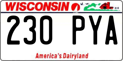 WI license plate 230PYA