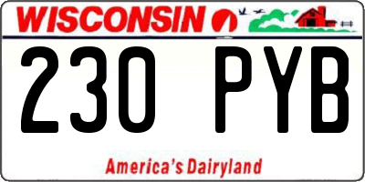 WI license plate 230PYB