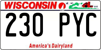 WI license plate 230PYC
