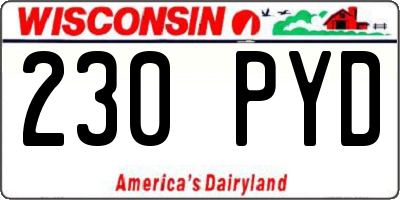 WI license plate 230PYD