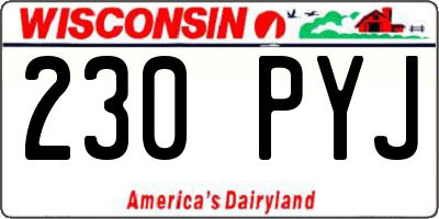 WI license plate 230PYJ