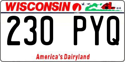 WI license plate 230PYQ