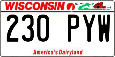 WI license plate 230PYW