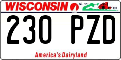 WI license plate 230PZD