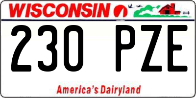 WI license plate 230PZE
