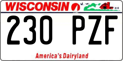 WI license plate 230PZF