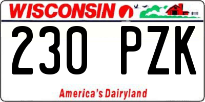 WI license plate 230PZK