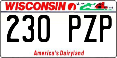 WI license plate 230PZP