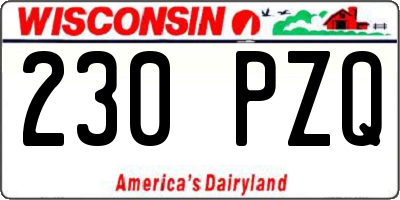 WI license plate 230PZQ