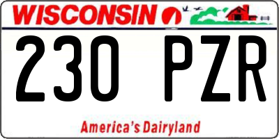 WI license plate 230PZR
