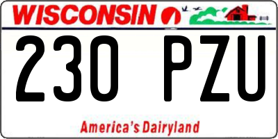 WI license plate 230PZU