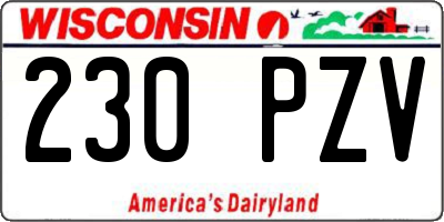 WI license plate 230PZV