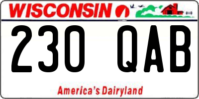 WI license plate 230QAB