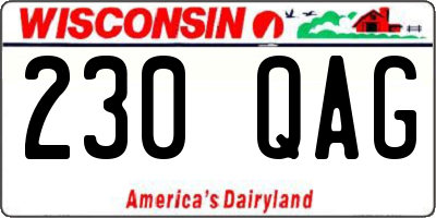 WI license plate 230QAG