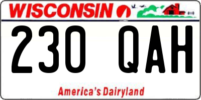 WI license plate 230QAH