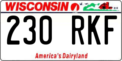 WI license plate 230RKF