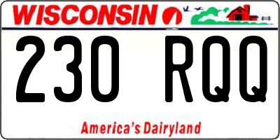 WI license plate 230RQQ