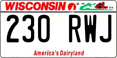 WI license plate 230RWJ