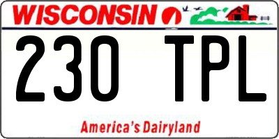 WI license plate 230TPL