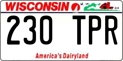 WI license plate 230TPR