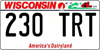 WI license plate 230TRT