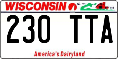 WI license plate 230TTA