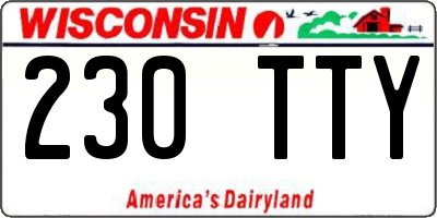 WI license plate 230TTY