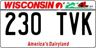 WI license plate 230TVK