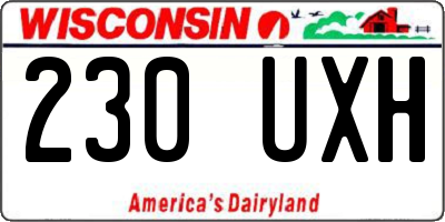 WI license plate 230UXH