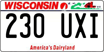 WI license plate 230UXI